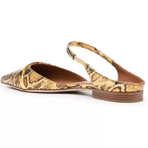 imageFSJ Women Closed Pointed Toe Flat Sandals with Strap Backless Slip On Cute Slides Ladies Casual Mules Comfortable Low heel Shoes Size 416 USGolden Pattern