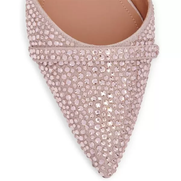 imageFSJ Women Closed Pointed Toe Flat Sandals with Strap Backless Slip On Cute Slides Ladies Casual Mules Comfortable Low heel Shoes Size 416 USPink Crystals