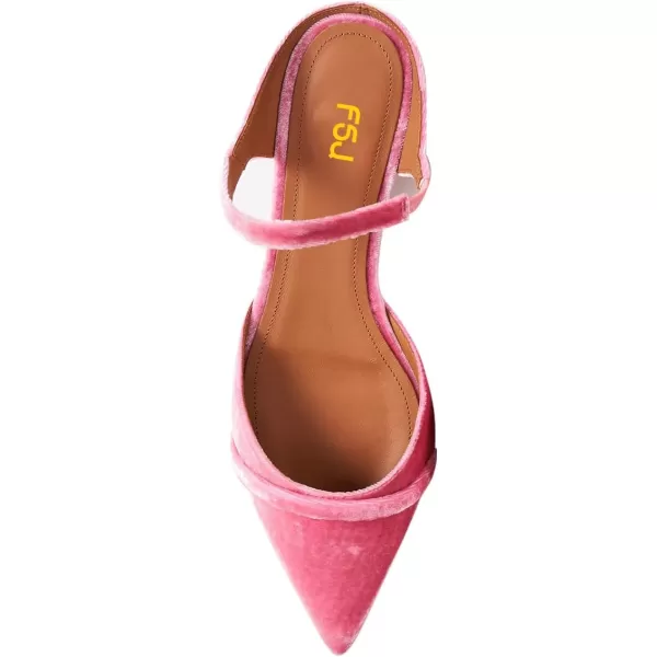 imageFSJ Women Closed Pointed Toe Flat Sandals with Strap Backless Slip On Cute Slides Ladies Casual Mules Comfortable Low heel Shoes Size 416 USPink Velvet