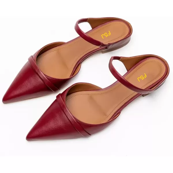 imageFSJ Women Closed Pointed Toe Flat Sandals with Strap Backless Slip On Cute Slides Ladies Casual Mules Comfortable Low heel Shoes Size 416 USWinered