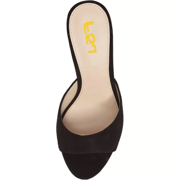 imageFSJ Women Comfort Low Heel Sandals Mules Peep Toe Slide Slip On Crystal Summer Wedding Dress Pump Shoes 415 M USBlack Diamond
