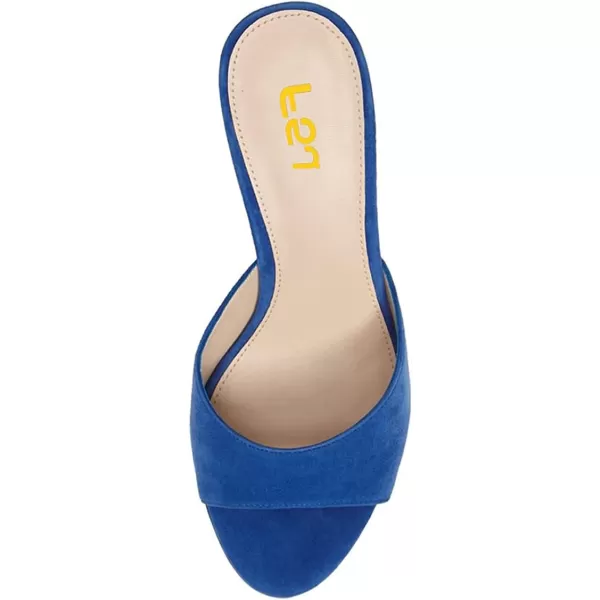 imageFSJ Women Comfort Low Heel Sandals Mules Peep Toe Slide Slip On Crystal Summer Wedding Dress Pump Shoes 415 M USRoyal Blue Diamond
