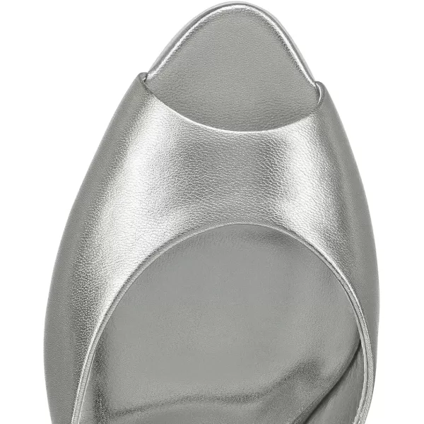 imageFSJ Women Comfort Peep Toe Low Kitten Heel Sandals Slip On Mules Wide Straps Backless Summer Dressy Slide Slippers Size 415 USSilver Gray