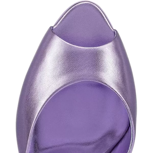 imageFSJ Women Comfort Peep Toe Low Kitten Heel Sandals Slip On Mules Wide Straps Backless Summer Dressy Slide Slippers Size 415 USViolet