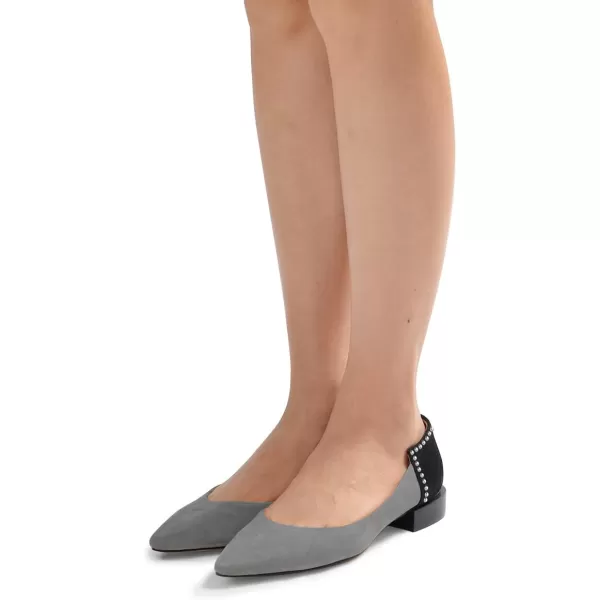 imageFSJ Women Comfortable Pointed Toe Low Heel Flat Pumps Slip On Loafers Casual Formal Dress Shoes Size 415 USGrey