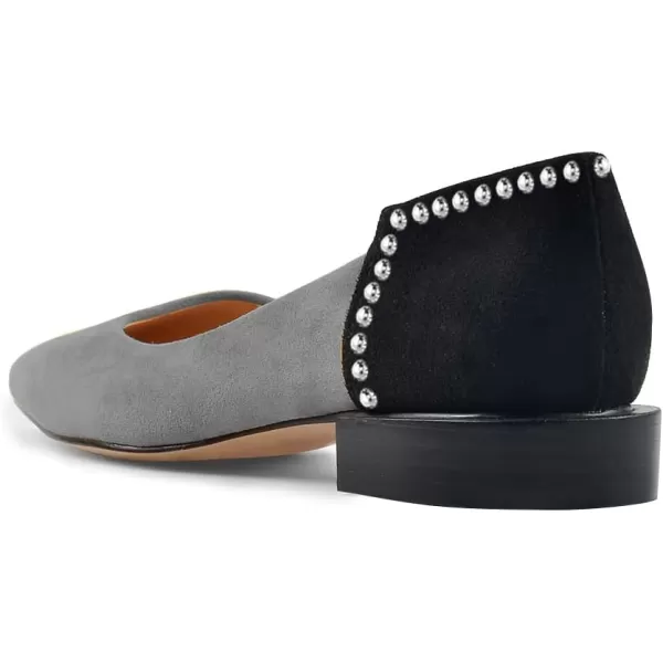 imageFSJ Women Comfortable Pointed Toe Low Heel Flat Pumps Slip On Loafers Casual Formal Dress Shoes Size 415 USGrey