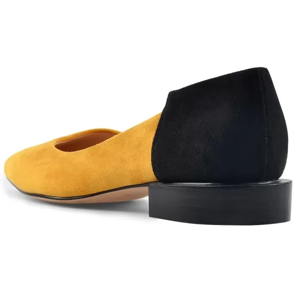 imageFSJ Women Comfortable Pointed Toe Low Heel Flat Pumps Slip On Loafers Casual Formal Dress Shoes Size 415 USOrangeblack