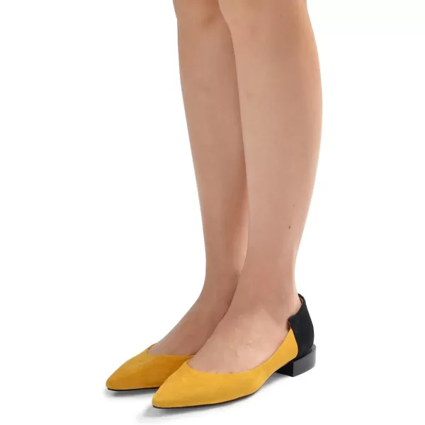 imageFSJ Women Comfortable Pointed Toe Low Heel Flat Pumps Slip On Loafers Casual Formal Dress Shoes Size 415 USOrangeblack