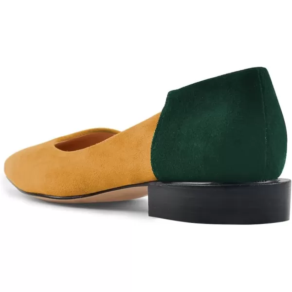 imageFSJ Women Comfortable Pointed Toe Low Heel Flat Pumps Slip On Loafers Casual Formal Dress Shoes Size 415 USOrangegreen