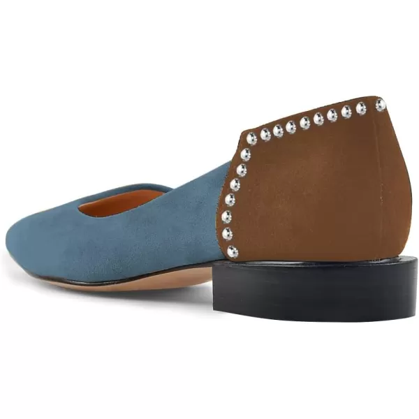 imageFSJ Women Comfortable Pointed Toe Low Heel Flat Pumps Slip On Loafers Casual Formal Dress Shoes Size 415 USSteelblue