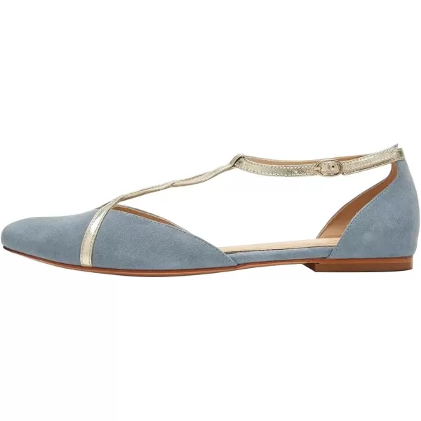 imageFSJ Women Cute Closed Toe DOrsay Flats TStraps Ankle Buckle Mary Jane Ballet Flats Comfort Soft Casual Walking Shoes Size 416 USBlue