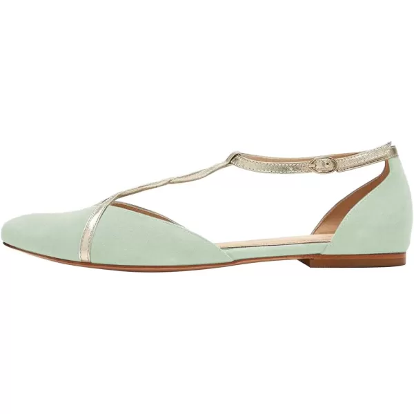 imageFSJ Women Cute Closed Toe DOrsay Flats TStraps Ankle Buckle Mary Jane Ballet Flats Comfort Soft Casual Walking Shoes Size 416 USGreen