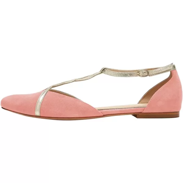 imageFSJ Women Cute Closed Toe DOrsay Flats TStraps Ankle Buckle Mary Jane Ballet Flats Comfort Soft Casual Walking Shoes Size 416 USPink