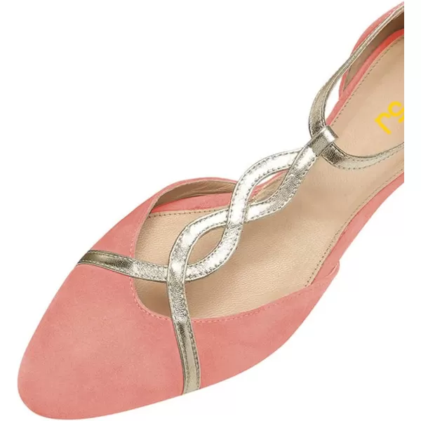 imageFSJ Women Cute Closed Toe DOrsay Flats TStraps Ankle Buckle Mary Jane Ballet Flats Comfort Soft Casual Walking Shoes Size 416 USPink