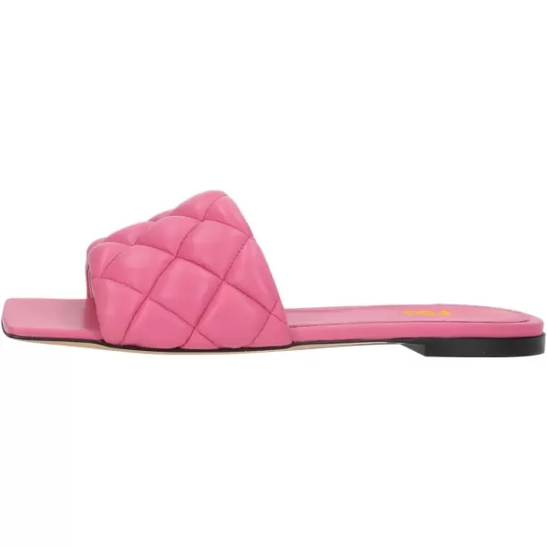 imageFSJ Women Fashion Open Square Toe Slide Sandals Slip on Slipper Flats Office Date Ladies ShoesPink