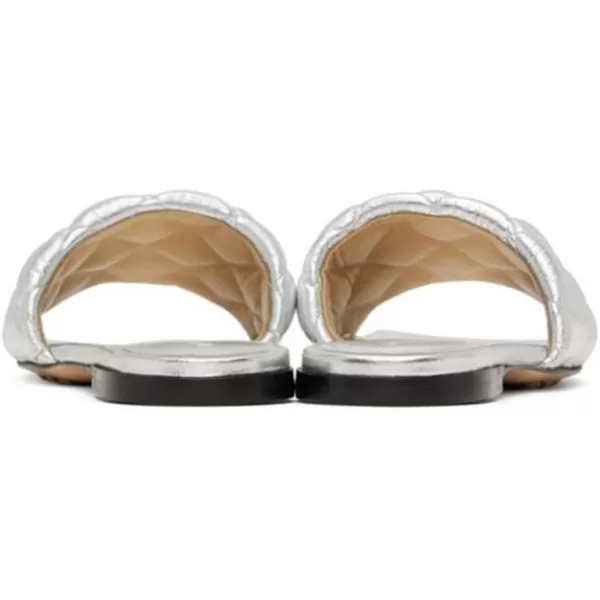 imageFSJ Women Fashion Open Square Toe Slide Sandals Slip on Slipper Flats Office Date Ladies ShoesSilver
