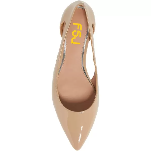 imageFSJ Women Stylish Bunished Flats Cut Out Fashion Flat Comfort Slip On Ballet Flat Walking Casual Dress Office Shoes Size 415 USBeige