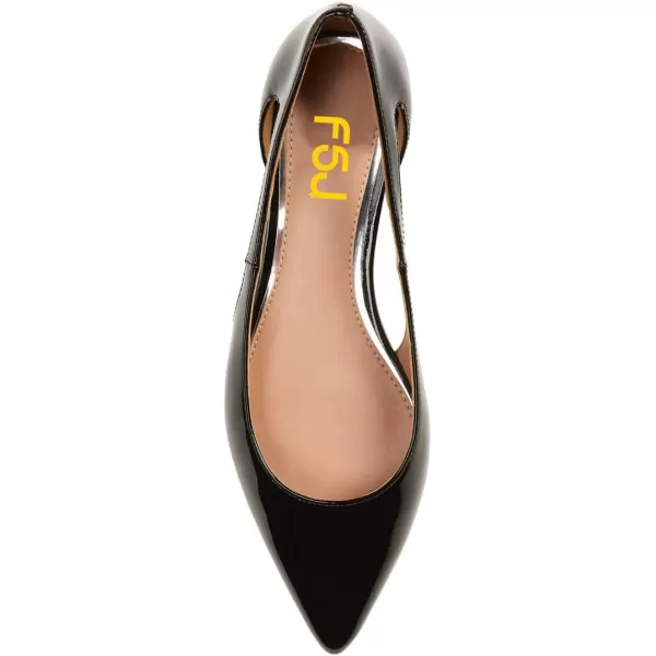 imageFSJ Women Stylish Bunished Flats Cut Out Fashion Flat Comfort Slip On Ballet Flat Walking Casual Dress Office Shoes Size 415 USBlack