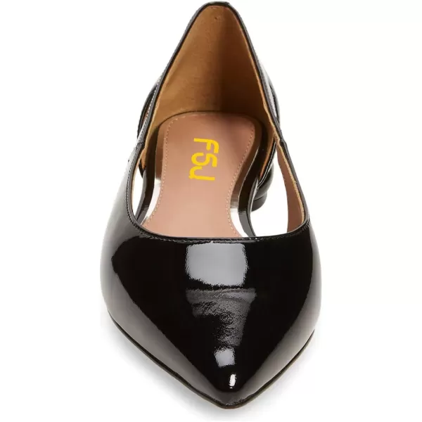 imageFSJ Women Stylish Bunished Flats Cut Out Fashion Flat Comfort Slip On Ballet Flat Walking Casual Dress Office Shoes Size 415 USBlack