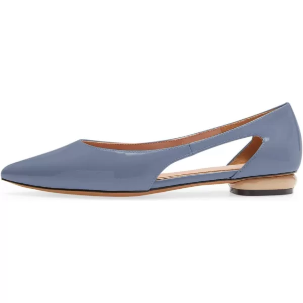 imageFSJ Women Stylish Bunished Flats Cut Out Fashion Flat Comfort Slip On Ballet Flat Walking Casual Dress Office Shoes Size 415 USBlue
