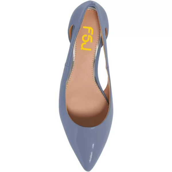 imageFSJ Women Stylish Bunished Flats Cut Out Fashion Flat Comfort Slip On Ballet Flat Walking Casual Dress Office Shoes Size 415 USBlue