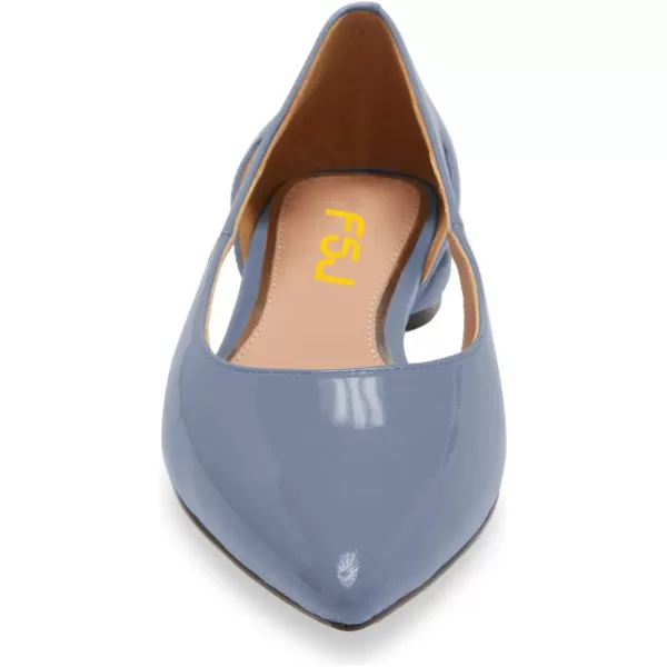 imageFSJ Women Stylish Bunished Flats Cut Out Fashion Flat Comfort Slip On Ballet Flat Walking Casual Dress Office Shoes Size 415 USBlue