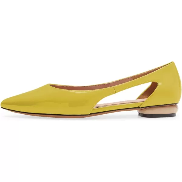 imageFSJ Women Stylish Bunished Flats Cut Out Fashion Flat Comfort Slip On Ballet Flat Walking Casual Dress Office Shoes Size 415 USLemon