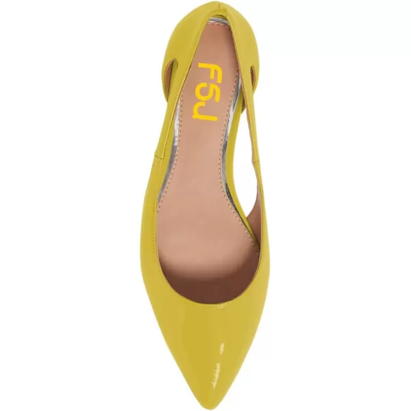 imageFSJ Women Stylish Bunished Flats Cut Out Fashion Flat Comfort Slip On Ballet Flat Walking Casual Dress Office Shoes Size 415 USLemon
