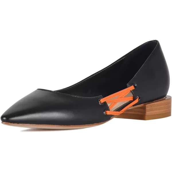 imageFSJ Women Stylish Pointed Toe Low Heel Flat Pumps Slip On Adjustable Strap Party Dress Casual Office Shoes Size 415 USBlack