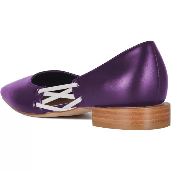 imageFSJ Women Stylish Pointed Toe Low Heel Flat Pumps Slip On Adjustable Strap Party Dress Casual Office Shoes Size 415 USPurple