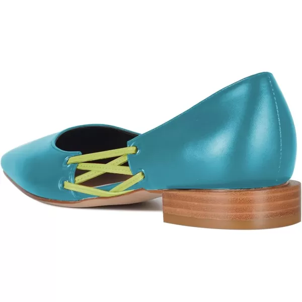 imageFSJ Women Stylish Pointed Toe Low Heel Flat Pumps Slip On Adjustable Strap Party Dress Casual Office Shoes Size 415 USTeal