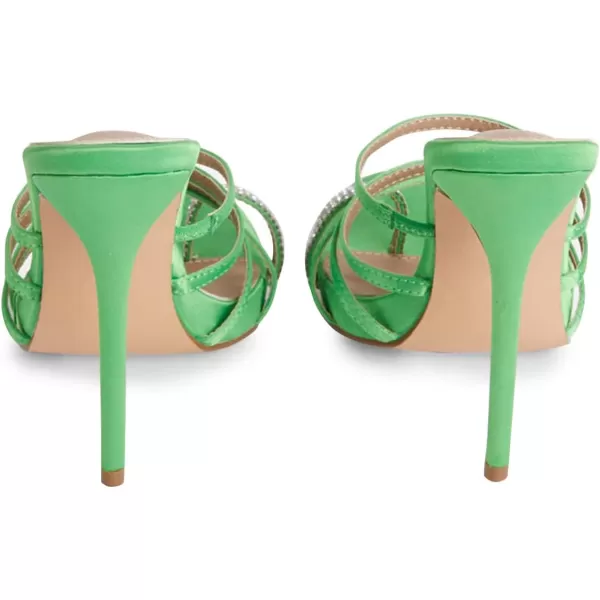 imageFSJ Women Stylish Rhinestones Open Toe Ring Mules Flip Flops Slip on Thong Slipper Backless Stiletto High Heel Sandals Party Dress Shoes Size 415 USGreen