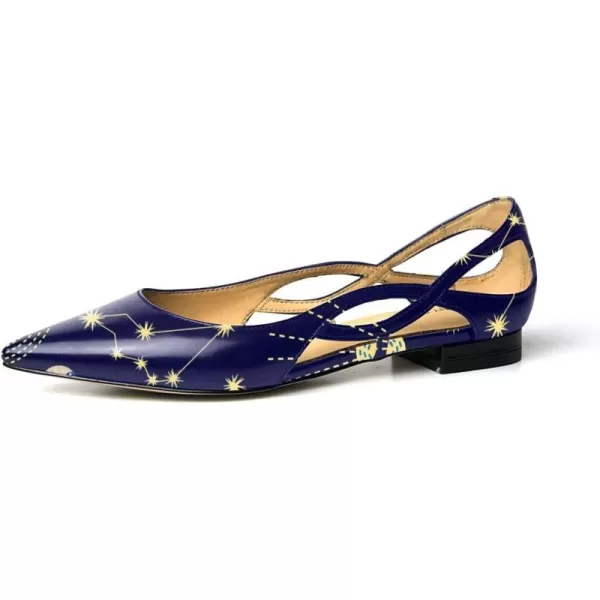 imageFSJ Women Classic Pointed Toe Flats Block Low Heel Pumps Irregular Cutout Slip on Shoes for Office Outfit Size 415 USConstellation