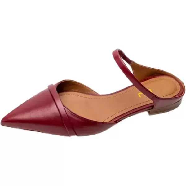 imageFSJ Women Closed Pointed Toe Flat Sandals with Strap Backless Slip On Cute Slides Ladies Casual Mules Comfortable Low heel Shoes Size 416 USWinered