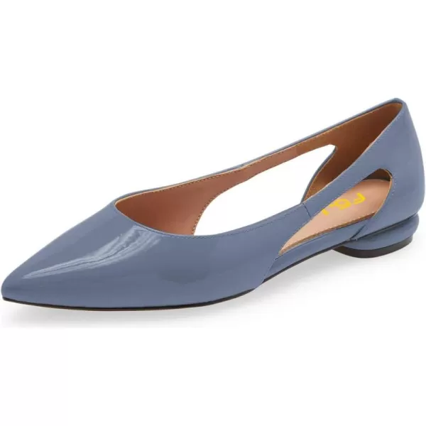imageFSJ Women Stylish Bunished Flats Cut Out Fashion Flat Comfort Slip On Ballet Flat Walking Casual Dress Office Shoes Size 415 USBlue
