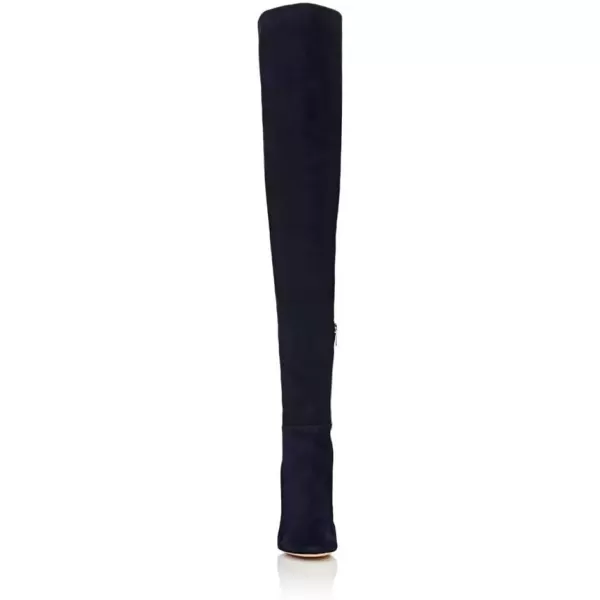 imageFSJ Women Chic Faux Suede Knee High Long Boots Pointed Toe Side Zipper High Heel Shoes Size 415 USNavy