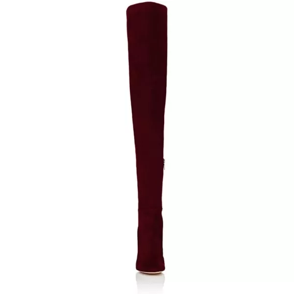 imageFSJ Women Chic Faux Suede Knee High Long Boots Pointed Toe Side Zipper High Heel Shoes Size 415 USWine