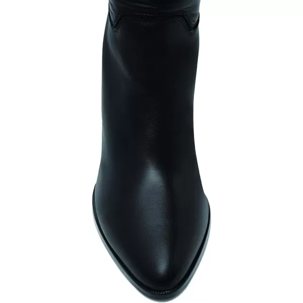 imageFSJ Women Classic Pointy Toe Knee High Boots Block Stacked Chunky Heel Comfort Pull On Formal Party Dress Fall Winter Shoes Size 415 USBlack