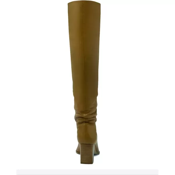 imageFSJ Women Classic Pointy Toe Knee High Boots Block Stacked Chunky Heel Comfort Pull On Formal Party Dress Fall Winter Shoes Size 415 USBrown