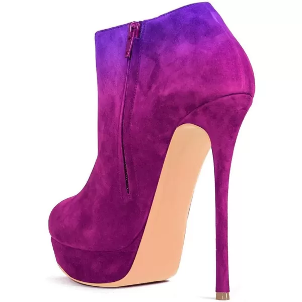 imageFSJ Women Fashion Super High Stiletto Heel Pumps Closed Round Toe Zipper Platforms Dress Party ShoesHot Pink