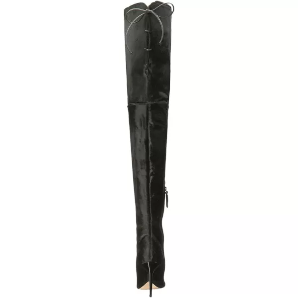 imageFSJ Women Over The Knee Boots Stiletto High Heels Pointed Toe Thigh High Boots Lace Up Stretch Zipper Shoe Size 415 M USBlack