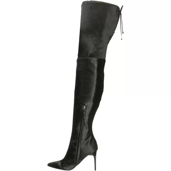 imageFSJ Women Over The Knee Boots Stiletto High Heels Pointed Toe Thigh High Boots Lace Up Stretch Zipper Shoe Size 415 M USBlack