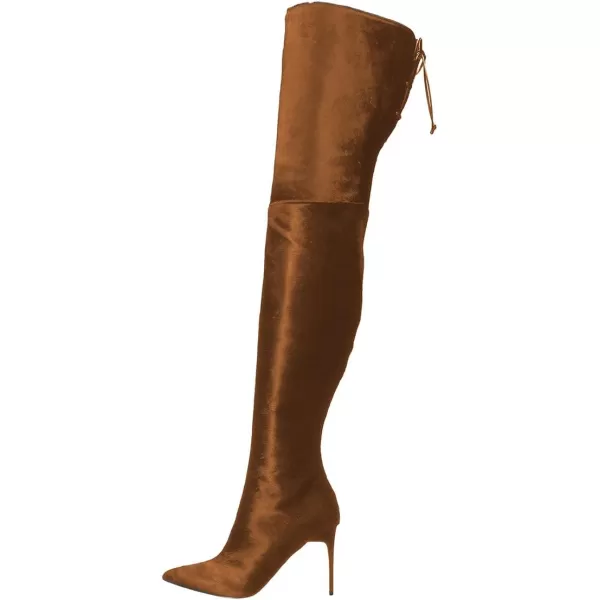 imageFSJ Women Over The Knee Boots Stiletto High Heels Pointed Toe Thigh High Boots Lace Up Stretch Zipper Shoe Size 415 M USBrown