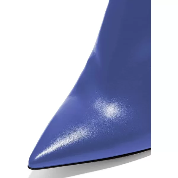 imageFSJ Women Pointed Toe Stiletto High Heel Dress Bootie Pump V Cut Ankle Boots Shoes Size 415 USBlue