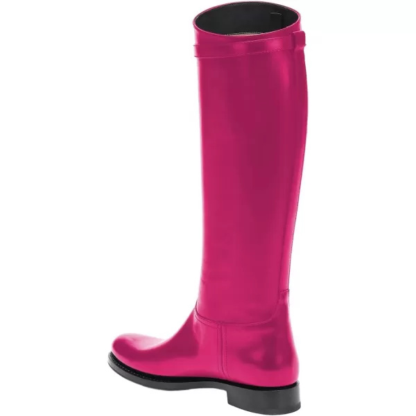 imageFSJ Women Regular Round Toe Flat Riding Knee High Boots Wide Calf Buckled Strappy Chunky Low Heel Western Long Boots Pull On Dress Shoe Size 415 USFushcia