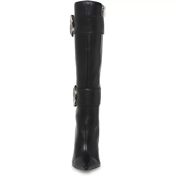 imageFSJ Women Stylish Thigh High Heel Boot Pointed Toe Stiletto Over the Knee High Boots with Zipper Fashion Metal Buckle Winter Long Boots Size 415 USBlack