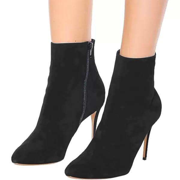 imageFSJ Women Trendy Thin High Heel Ankle Boots Pointed Toe Stiletto Booties Side Zipper Shoes Size 415 USBlack
