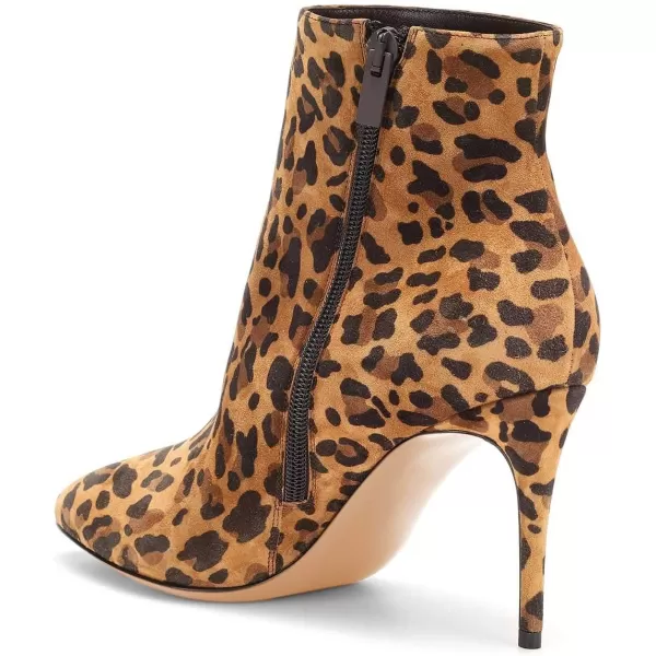 imageFSJ Women Trendy Thin High Heel Ankle Boots Pointed Toe Stiletto Booties Side Zipper Shoes Size 415 USLeopard