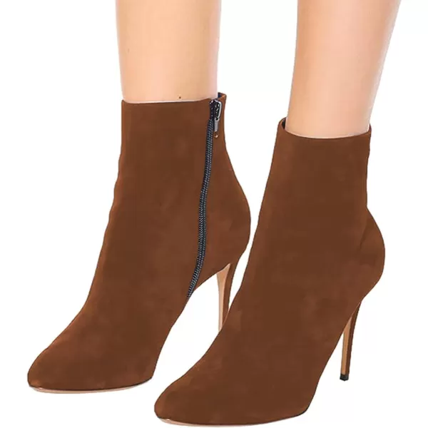 imageFSJ Women Trendy Thin High Heel Ankle Boots Pointed Toe Stiletto Booties Side Zipper Shoes Size 415 USSienna