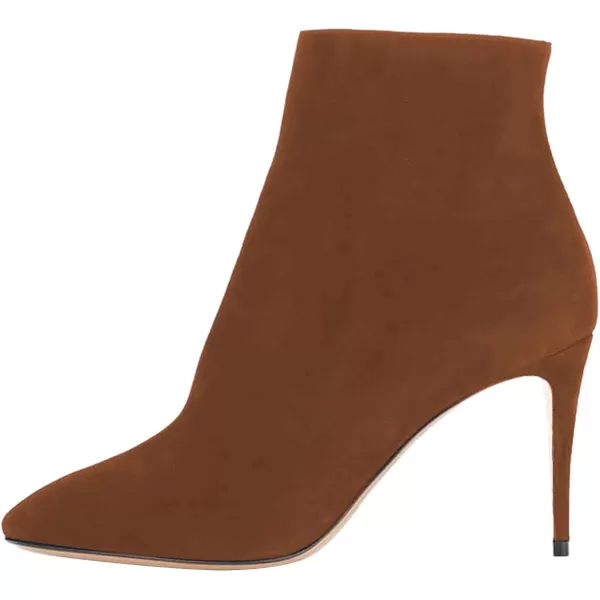 imageFSJ Women Trendy Thin High Heel Ankle Boots Pointed Toe Stiletto Booties Side Zipper Shoes Size 415 USSienna